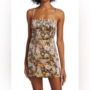 NWT Rumer Paloma Floral Ruched Mini Dress